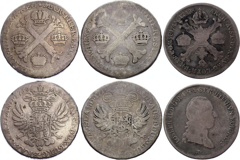 Austrian Netherlands Lot of 3 Coins

1/4 Kronenthaler 1788, 1/2 Kronenthaler 1...