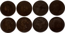 Cyprus 1/2 Piastre 1881 -1891

KM# 2, 5 coins in total. Victoria, Copper, F-VF.