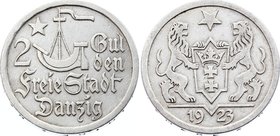 Danzig 2 Gulden 1923

KM# 146; Silver, XF-AU