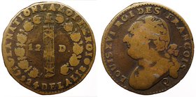 France 12 Deniers 1792 Q

KM# 600.13; Bronze; Mint Perpignan; F/VF