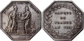 France Octagonal Silver Medal "La Sagesse Fixe la Fortune" AN VIII

Silver 24.04g 36mm