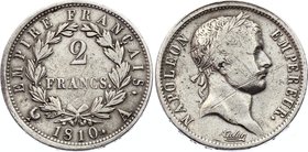 France 2 Francs 1810 A

KM# 693.1; Silver; Napoleon I; VF
