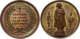France Napoleon Bronze Medal 1833

Re-installation of Napoleon´s Statue, Bronze, UNC-Prooflike. 25mm. Rare in this grade. Sch# 1592