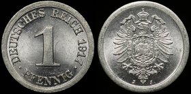 Germany - Empire 1 Pfennig 1917 J

KM# 24; Jaeger# 300; Aluminum; Mint Hamburg; Burning Mint Luster; UNC/BUNC