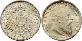 Germany - Empire Baden 2 Mark 1907

KM# 278; Silver; Death of Friedrich I; UNC- Full Mint Luster
