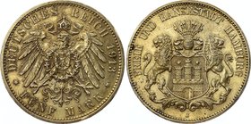 Germany - Empire Hamburg 5 Mark 1913 J

KM# 610; Silver