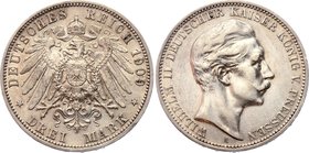 Germany - Empire Prussia 3 Mark 1909 A

KM# 527; Silver; Wilhelm II