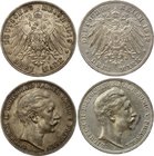 Germany - Empire Prussia 3 Mark 1910 & 1912

Prussia 3 Mark 1910 & 1912 A; Silver; Wilhelm II