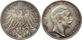 Germany - Empire Prussia 3 Mark 1912 A

KM# 527; Silver; Wilhelm II; XF