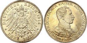 Germany - Empire Prussia 3 Mark 1914 A

KM# 538; Silver; Wilhelm II; UNC with minor scratches