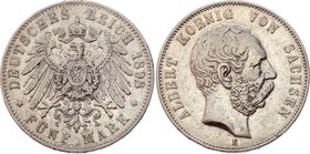 Germany - Empire Saxony 5 Mark 1898 E

KM# 1246; Silver; Albert I