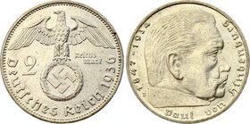 Germany - Third Reich 2 Reichsmark 1936 E

KM# 93; Silver; Paul von Hindenburg