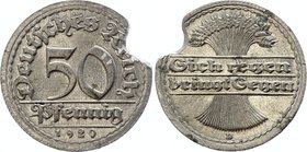 Germany - Weimar Republic 50 Pfennig 1920 Error

KM# 27