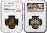 Germany 5 Mark 1955 G NGC PF65 CAMEO

KM# 115; Silver, PROOF. Very rare coin in proof! Amazing rainbow patina. 300th Anniversary - Birth of Ludwig v...