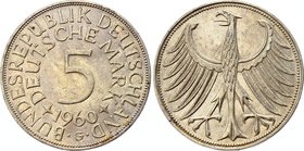 Germany 5 Mark 1960 G

KM# 112; Silver; aUNC