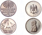 Germany Lot of 2 Coins

5 Mark 1979 G & 1977 G; With Silver Proof; Different Motives; Comes in Original Bank Package