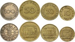 Germany Lot of 4 Coins

10 20 50 100 Francs 1954-1955