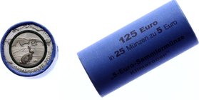 Germany Bank Roll with 25 Coins 5 Euro 2019 

Climate zones of the Earth; Trimetallic: copper-nickel core, plastic middle ring and copper nickel out...