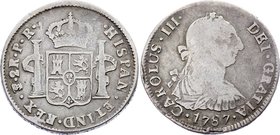 Bolivia 2 Reales 1787 PTS PR

KM# 53; Silver; VF