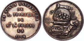 Bolivia Silver Medal "La Junta Inspectora" 1869 Rare Proof

Silver 19.41g 32mm. Rare Medal!!!