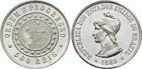 Brazil 500 Reis 1889

KM# 494; Silver