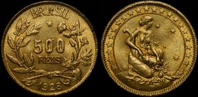 Brazil 500 Reis 1928

KM# 524; Al-Br; Rare in this Condition; Mint Luster; UNC