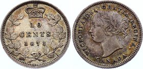 Canada 10 Cents 1871

KM# 3; Silver; Victoria; XF
