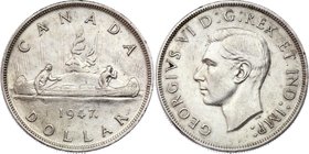 Canada 1 Dollar 1947 "Triple HP"

KM# 37; Pointed 7 - Triple HP; Silver; George VI; XF