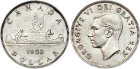 Canada 1 Dollar 1952

KM# 46; No Water Lines; Silver; AUNC