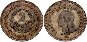 Central American Republic 2 Centavos 1889 Pattern

Copper