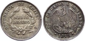 Chile 1/2 Decimo 1878 So

KM# 137.2; Silver; UNC