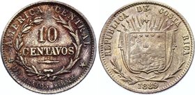 Costa Rica 10 Centavos 1889

KM# 129; Silver; XF Nice Patina