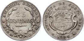 Costa Rica 25 Centimos 1924

KM# 168; Silver