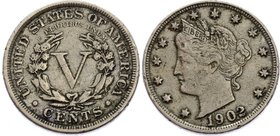 United States 5 Cents 1902

KM# 112; "Liberty Nickel" (with "CENTS")