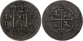Venezuela 2 Reales 1819 BS

C# 6.1; Fernando VII. SIlver, XF.