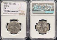 Russia - Poland Tynf 1708 /7 IL-L NGC AU55

Bit# 3822; 25 Roubles by Petrov. Silver, AUNC. Very rare coin!