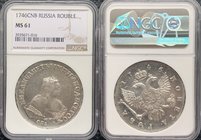 Russia 1 Rouble 1746 СПБ NGC MS61

Bit# 261; St. Petersburg Mint. NGC MS62. Silver, Bright lustrous UNC.