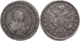 Russia Polupoltinnik 1749 ММД

Bit# 162; 1,5 Rouble Petrov; Silver 6,18g.