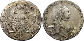 Russia 1 Rouble 1763 СПБ ТI ЯI

Bit# 184; 2,5 Rouble by Petrov; Silver, AUNC. High relief with well struck details.
