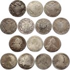 Russia Catherine II Roubles Lot 1769 -1780

Lot of 7 silver roubles of different dates in Fine conditions.