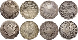 Russia Alexander I Roubles Lot 1803 -1819

Lot of 4 silver roubles of different dates in collectable conditions. mostly VF.