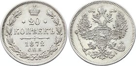 Russia 20 Kopeks 1872 СПБ HI

Bit# 222; Eagle of 1874-1881; Silver 3.55g