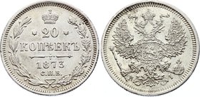 Russia 20 Kopeks 1873 СПБ HI

Bit# 224; Eagle of 1874-1881; Silver 3.79g