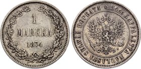 Russia - Finland 1 Markka 1874 S

Bit# 631; SIlver, XF.