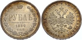 Russia 1 Rouble 1880 СПБ НФ

Bit# 94; 2 Roubles by Petrov. Silver, UNC, lustrous.