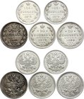 Russia Nice Lot of 5 Coins

15 20 Kopeks 1862-1880; Silver; Better Pieces & Conditions Included