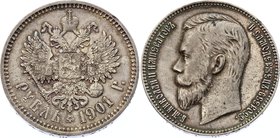 Russia 1 Rouble 1901 ФЗ

Bit# 53; Silver, UNC. Mint luster, original patina.