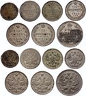 Russia Lot of 7 Coins

5 10 15 20 Kopeks 1903-1914; Silver