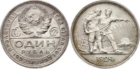 Russia - USSR 1 Rouble 1924 ПЛ

Y# 90.1 (Edge Type 1); Silver 19.83g