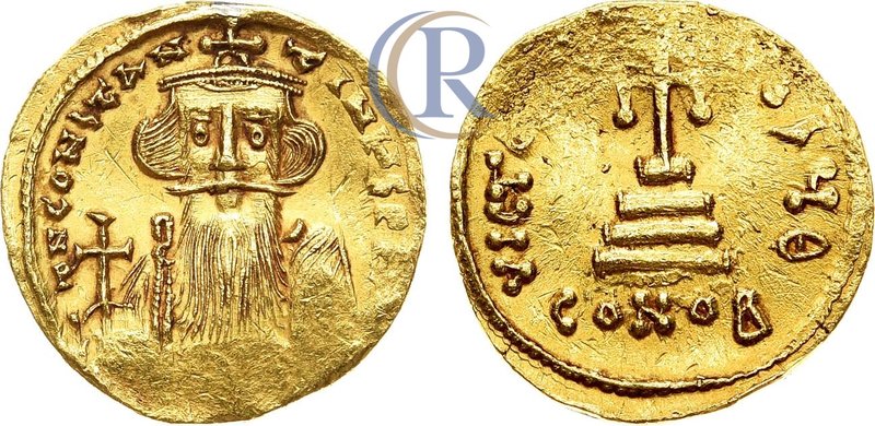 Byzantine empire. Emperor Constans II. 651-654. AV Solidus. Constantinople mint....